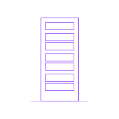 Buildings Interior Doors Solid Interior Door Horizontal 7 Panels Editable Svg Line Art, Free Vectors File